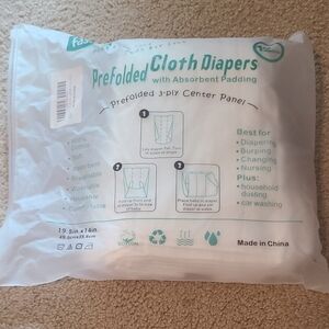 Prefolded Cloth Diapers with Absorbent Padding